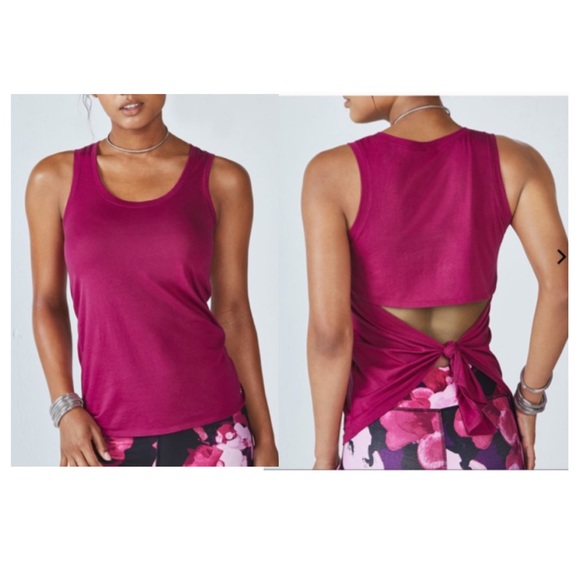 Fabletics Tops - Fabletics Mariela tie back Tank Top Raspberry/Magenta/Pink XS Extra Small Yoga